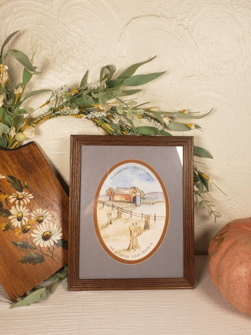Sandy Lord Framed Scripture Art “To Everything There Is a Season” Country Decor